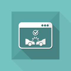 Poster - Online insurance car services - Vector flat icon