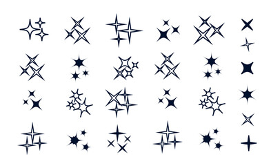 Wall Mural - vector set of sparkles icons. star sparkles symbol. star icon