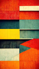 Abstract Bauhaus style background. Trendy aesthetic Bauhaus architecture design. Digital art.