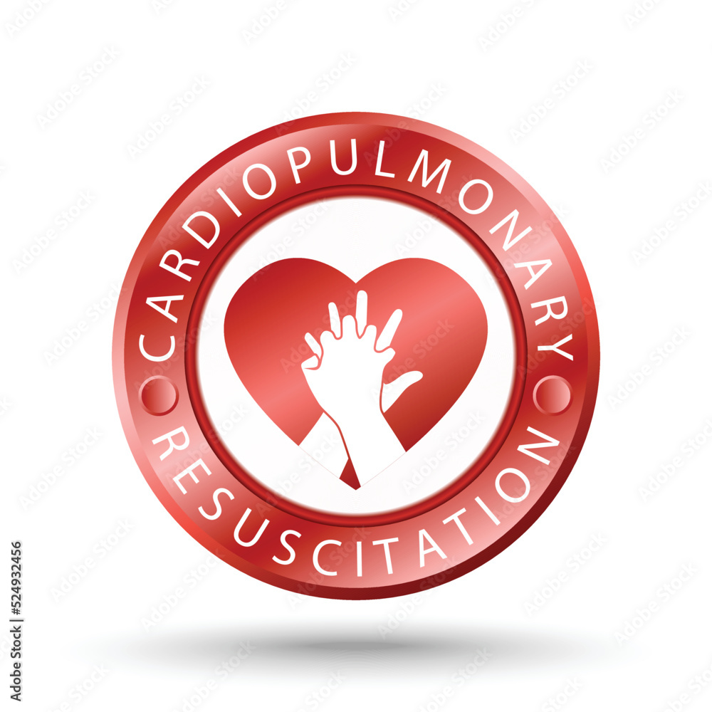 CPR Sign, Cardiopulmonary Resuscitation Label ,First Aid Emergency Icon Graphic Gradient Design