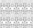 Seamless pattern from sketches of vintage decorative window grille