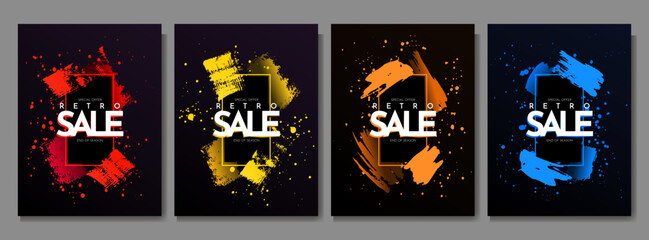 Wall Mural - vector frame for text. modern art graphics. dynamic frame stylish geometric black background. elemen