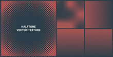 Vector Halftone Pattern Texture Gradient Screen Background. Half Tone Dot Texture Gradation Graphic Artwork Effect.