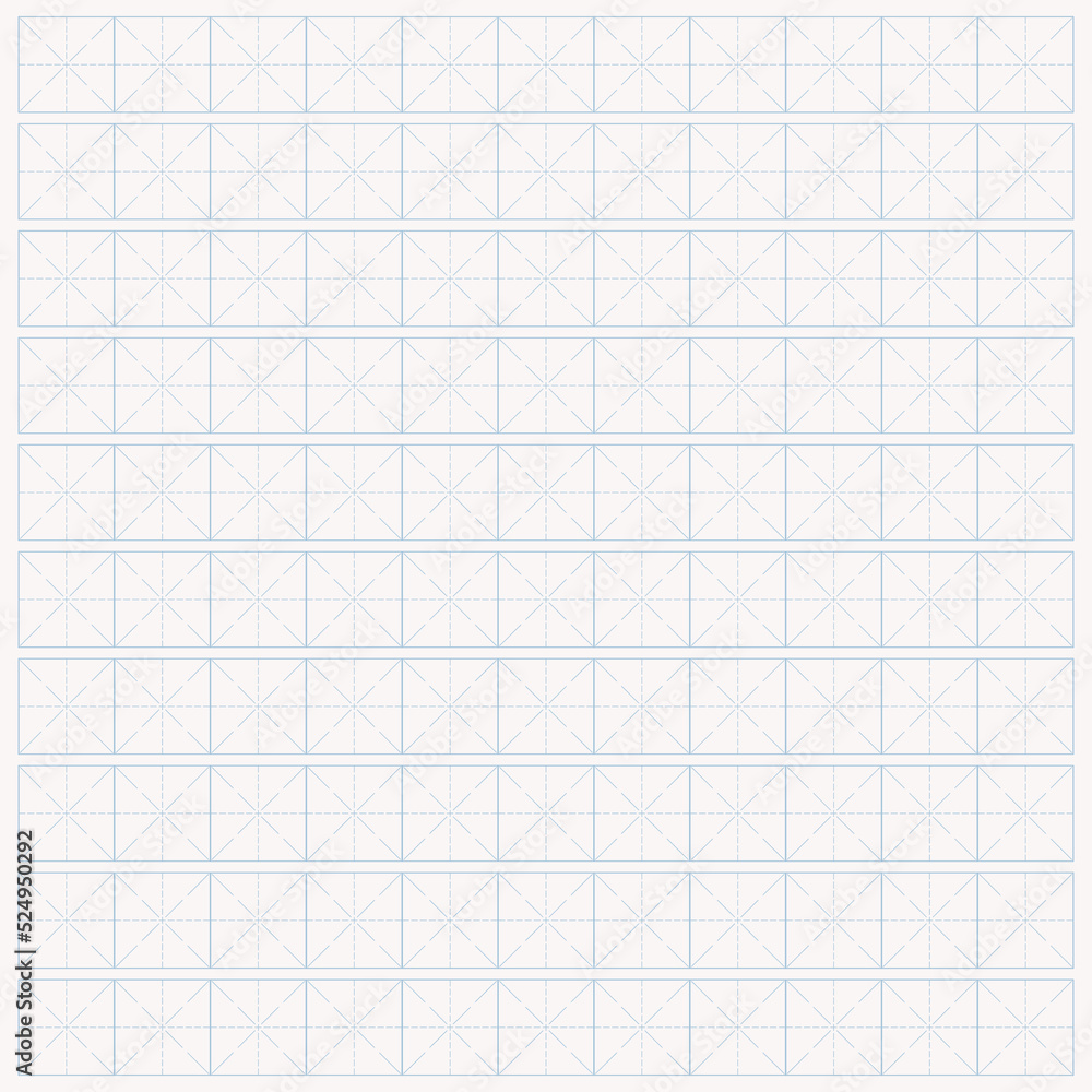 Workbook for writing hieroglyphs. Lined paper for printing. Geometric ...