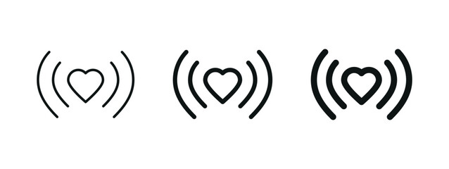 Fototapete - Heart Wifi signal icon. Vector heart connect icon in flat style. Heart signal. Love connection. Love signal. Wifi sign