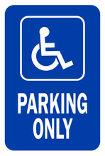 Accessible Parking Sign, Reserved Parking Sign, Vector Ilustration