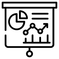 Canvas Print - line editable icon of a business report