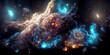 Nebula and galaxies in space 3D