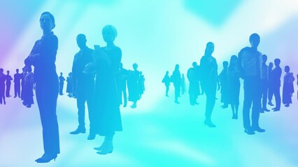 Poster - Multi national people in cyberspace.  Human resources.