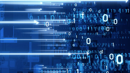 Poster - Digital transformation concept. DX. Data uploading.