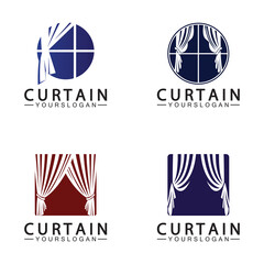 Wall Mural -  Curtain logo vector illustration design template