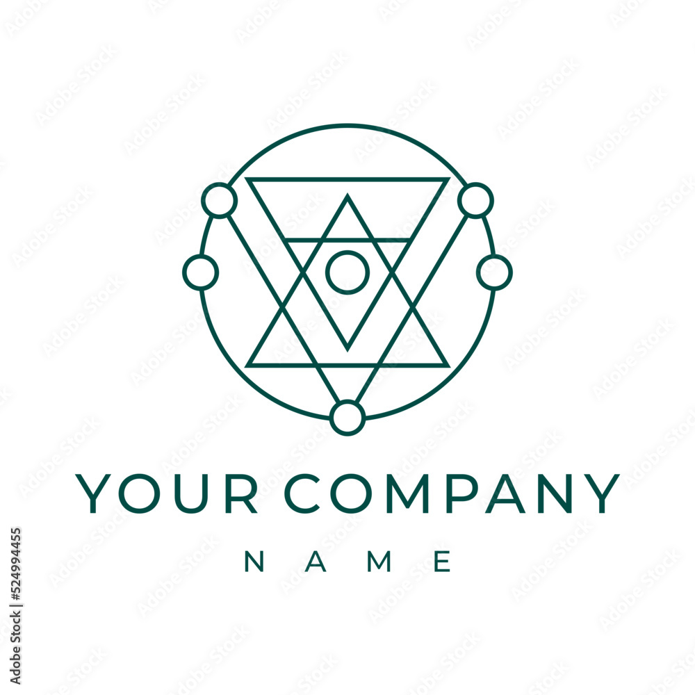 Alchemy symbols logo inspiration vector Illustration custom logo design vector