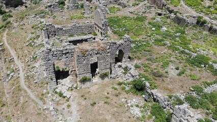 Wall Mural - Picturesque view of ruins of Roman Baths of Sillyon ancient city, southern Turkiye