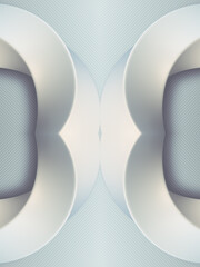 Fototapete - Digital illustration of a twisted white shapes. 3d rendering pattern background