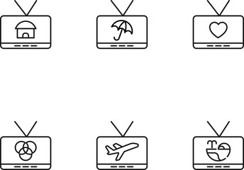 Wall Mural - modern monochrome symbols for web sites, apps, articles, stores, adverts. editable strokes. vector i