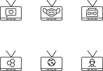 Wall Mural - modern monochrome symbols for web sites, apps, articles, stores, adverts. editable strokes. vector i