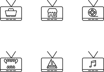 Wall Mural - modern monochrome symbols for web sites, apps, articles, stores, adverts. editable strokes. vector i