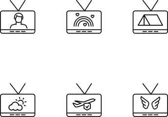 Wall Mural - modern monochrome symbols for web sites, apps, articles, stores, adverts. editable strokes. vector i