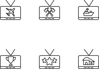 Wall Mural - modern monochrome symbols for web sites, apps, articles, stores, adverts. editable strokes. vector i