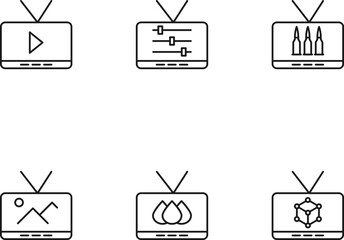 Wall Mural - modern monochrome symbols for web sites, apps, articles, stores, adverts. editable strokes. vector i