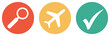 Flug oder Flughafen suchen - Bunter Button Banner
