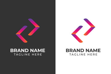 logo code gradient color purple template design 