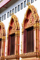 Wall Mural - Traditional Thai style stucco  in Thai temple