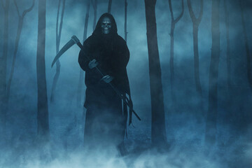 Wall Mural - Grim reaper in the forest