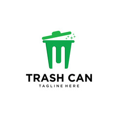 Letter M Trash Bins Company Logo Design