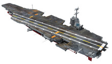 Aircraft Carrier Military Vessel 3D Rendering Ship On White Background
