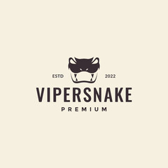 Wall Mural - head viper snake logo design hipster