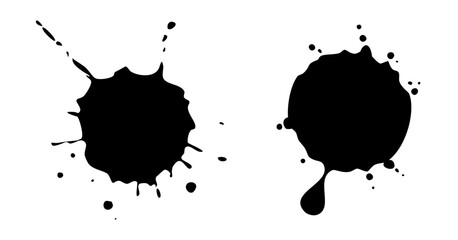 Wall Mural - splash ink set. black spot stains. splatter collection. vector illustration