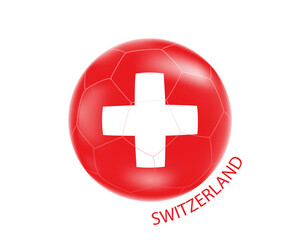 Wall Mural - A soccer ball with the flag of Switzerland.Vector illustration of a 3-D soccer ball.The concept of football in 2022.