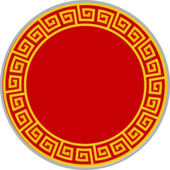 single of gold pattern oriental asia element circle style