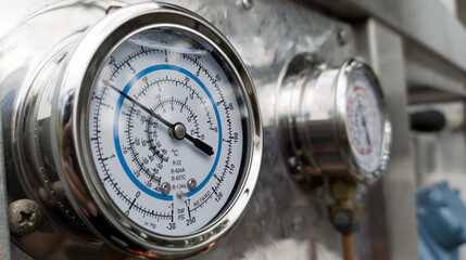 Wall Mural - Pressure gauge for measurment refrigerant for low pressure.