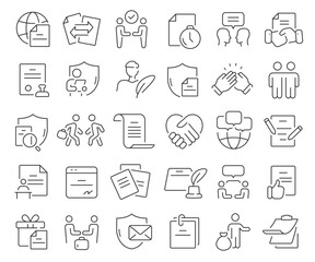 Aufkleber - Deal line icons collection. Thin outline icons pack. Vector illustration eps10