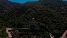 Flying Away From The Wrigley Memorial And Botanic Garden On Catalina Island.