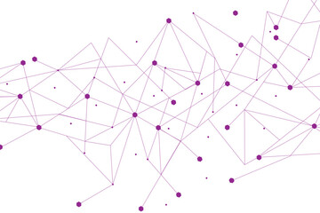 Wall Mural - network abstract connection isolated on white background. network technology background with dots an