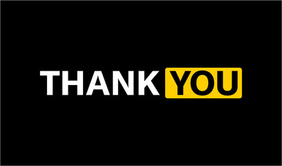 thank you text on black background. vector illustration