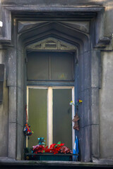 Wall Mural - entrance to the house with a window