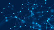 © Liudmyla - Distribution of data. Network visualization, internet communication. Technological background. 3D rendering.