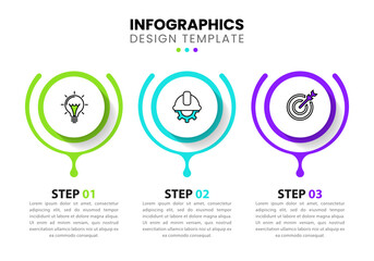 Infographic template. 3 circles with icons and text