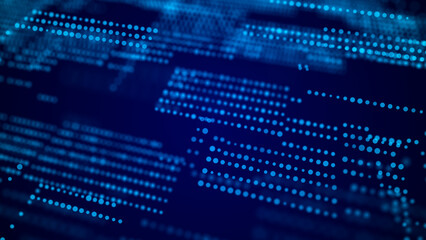 Wall Mural - abstract digital background science technology networks big data link 3d rendering.