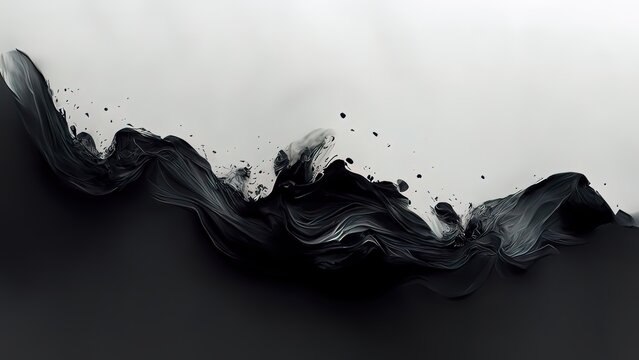 Wall Mural -  - Black and white abstract paint brush wallpaper. 4k background with paint splatters, brushstrokes, clean minimal textured wallpaper.