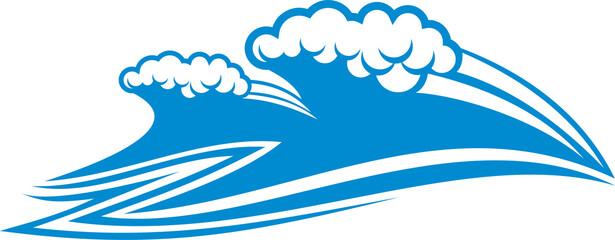 Poster - Blue waves isolated storm or surf icon