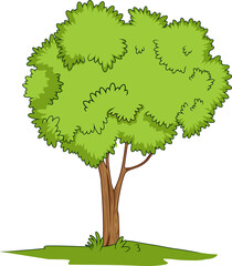 Sticker - Lush green tree hand drawn vector illustration