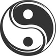 Yin yang isolated buddhism symbol, dark and bright