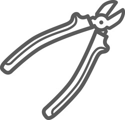 Wall Mural - Diagonal pliers isolated opened side cutters icon