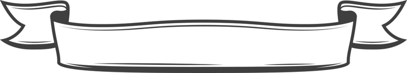 Wall Mural - empty ribbon flag, blank banner template isolated
