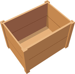 Wall Mural - Transportation crate top view isolated wooden box